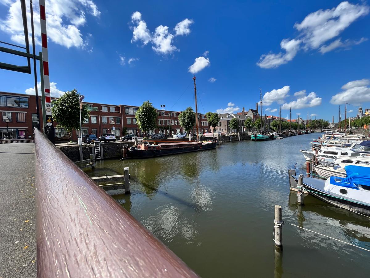 Schiffe unterschiedlichster Bauart im Hafen