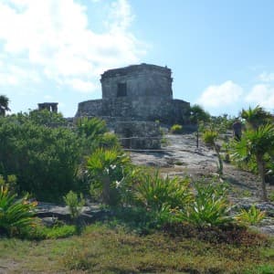 Zusammen mit einem Reiseleiter können Landausflugsgäste die Maya-Stätte von Tulum entdecken