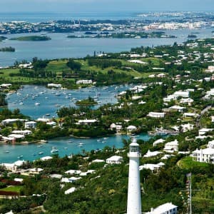 Bermuda von oben - geziert durch Gibb's Hill Lighthouse