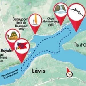 Landausfluggäste sehen auf ihrer Bootstour in Québec die Highlights der Region