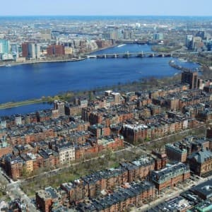Blick auf Boston vom Skywalk Observatory