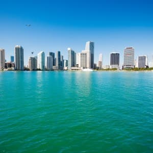 Die Skyline von Miami mit seinen Wolkenkratzern