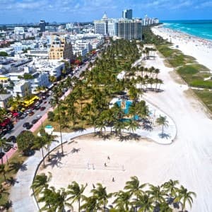 Der öffentliche Lummus Stadtpark in Miami ist 74 Hektar groß