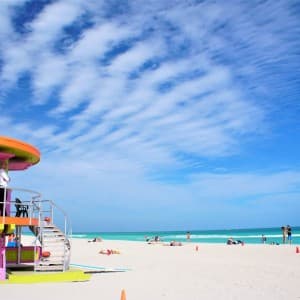 Der bekannte und beliebteste Strand am Ocean Drive, der South Beach