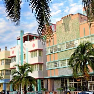 Auf dem Ocean Drive sieht man viele im Art-Deco Stil gebe