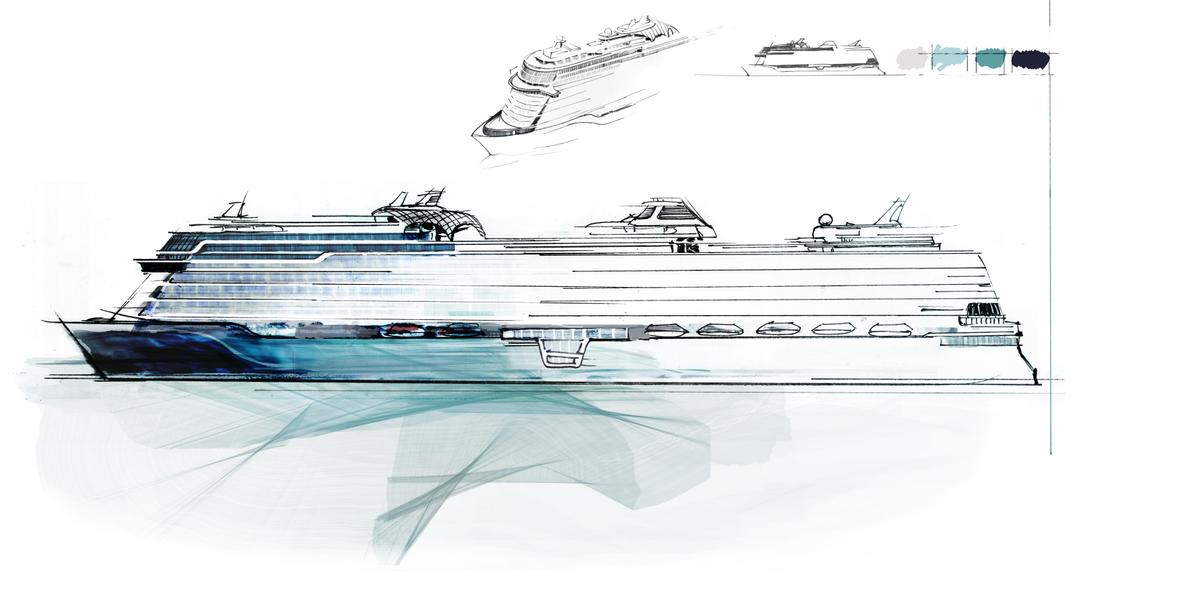 Skizze vom 8. Schiff von TUI Cruises ©Lennart Andresen
